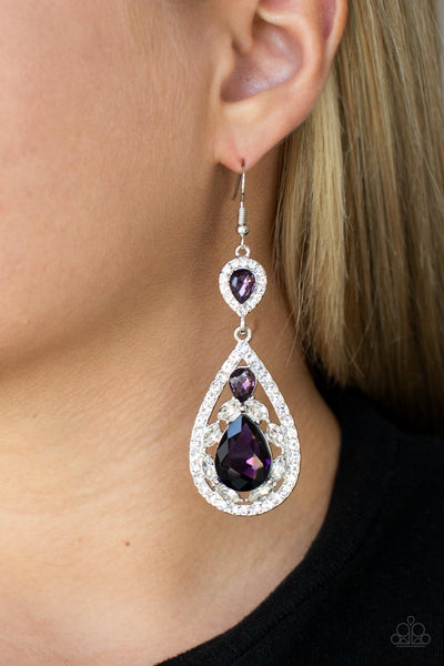 Paparazzi Posh Pageantry - Purple Earrings