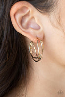 Paparazzi City Contour - Gold Earrings