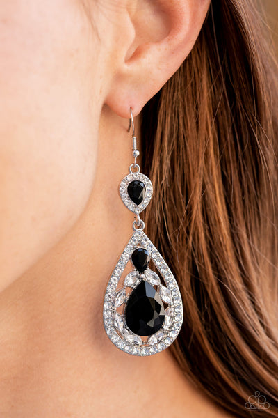 Paparazzi Posh Pageantry - Black Earrings