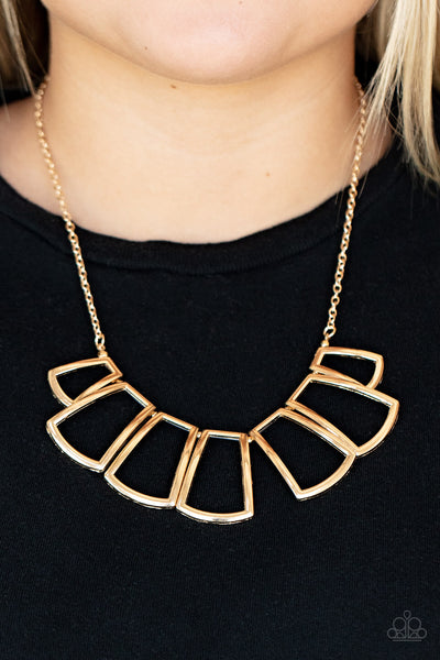 Full-Fledged Framed - Gold Necklace