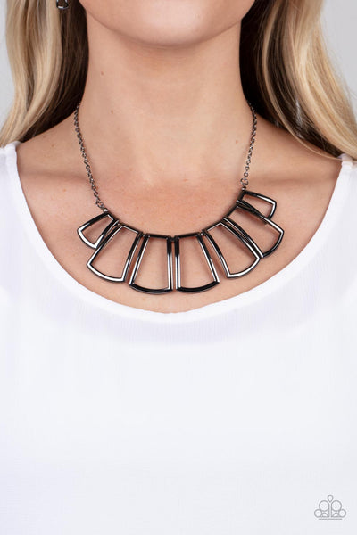 Full-Fledged Framed - Black Necklace