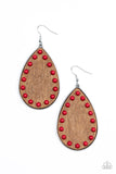 Paparazzi Rustic Refuge - Red Earrings