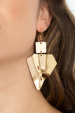 Deceivingly Deco - Gold Earring