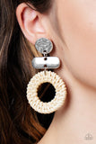 Paparazzi Woven Whimsicality - White Earring