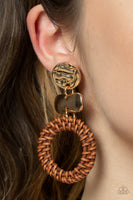 Paparazzi Woven Whimsicality - Gold Earrings