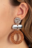 Woven Whimsicality - Brown Earring