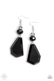 Paparazzi Defaced Dimension - Black Earrings