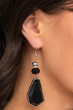 Paparazzi Defaced Dimension - Black Earrings