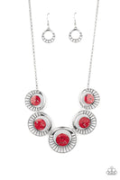 Elliptical Effervescence - Red Necklace