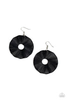 Paparazzi Fan the Breeze - Black Earrings