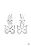 Paparazzi Flamboyant Flutter - White Earrings