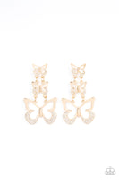 Paparazzi Flamboyant Flutter - Gold Earring