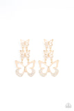 Paparazzi Flamboyant Flutter - Gold Earring