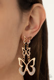 Paparazzi Flamboyant Flutter - Gold Earring