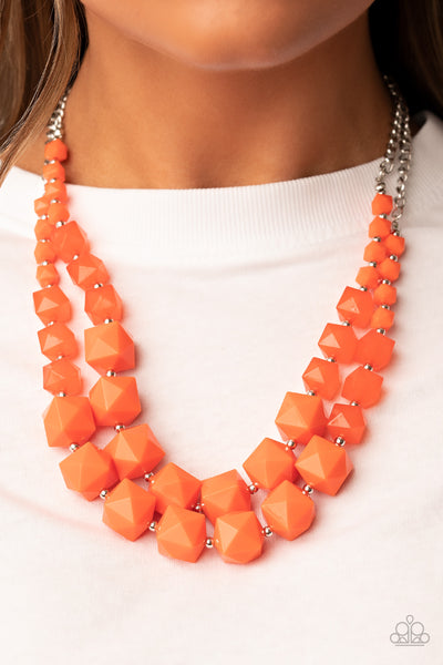 Paparazzi Summer Excursion - Orange Necklace