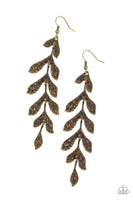 Paparazzi Lead From the FROND - Brass Earrings