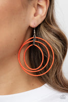 Colorfully Circulating - Orange Earring