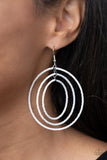 Colorfully Circulating - White Earring