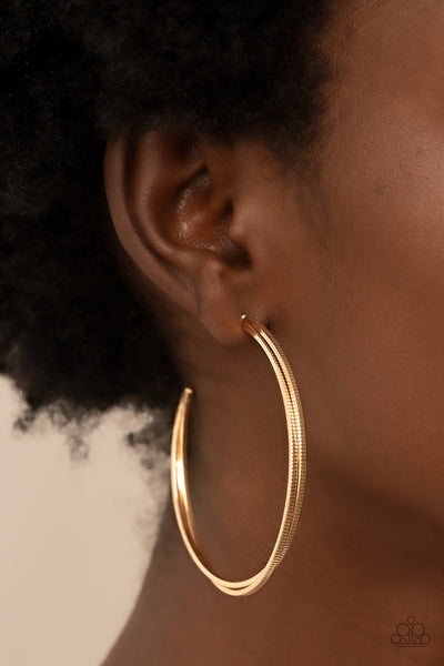 Monochromatic Curves - Gold Earring