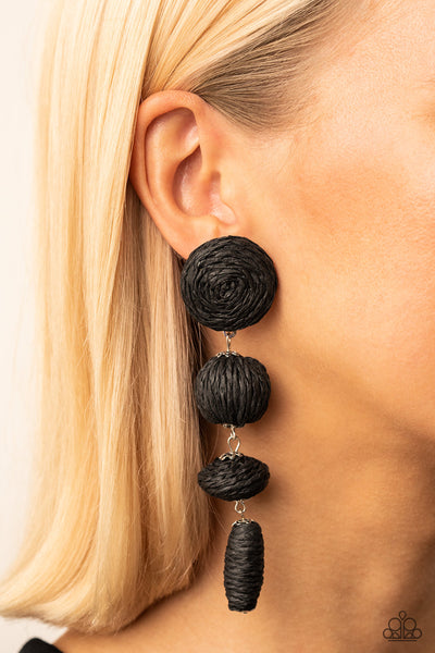 Twine Tango - Black Earring