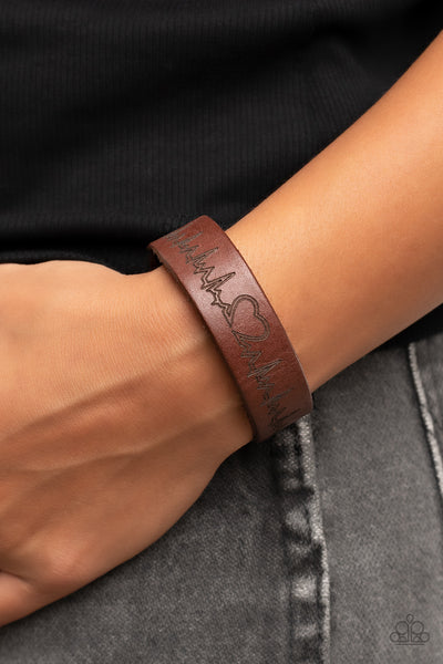 Paparazzi Haute Heartbeat - Brown Bracelet