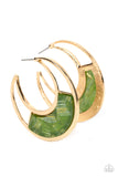 Contemporary Curves - Green Earring