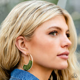 Contemporary Curves - Green Earring
