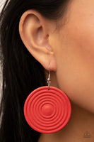 Caribbean Cymbal - Red Earring