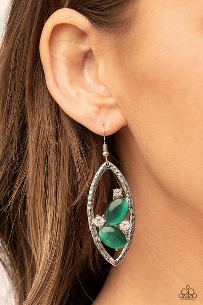 Paparazzi Famously Fashionable - Green Earrings