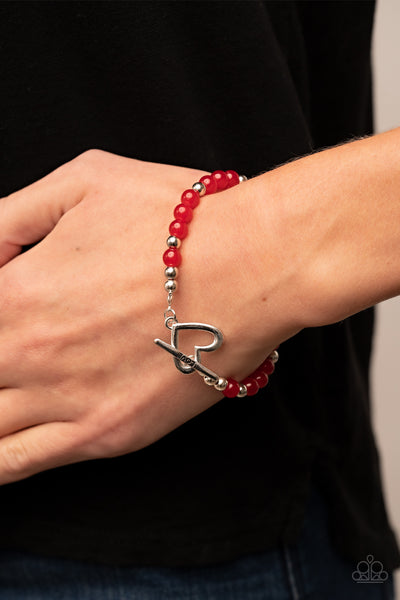 Paparazzi Following My Heart - Red Bracelet