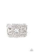 Paparazzi Doting on Dazzle - White Ring