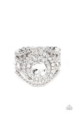 Paparazzi Understated Drama - White Ring - Exclusive