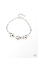 Paparazzi Little Heartbreaker - White Bracelet