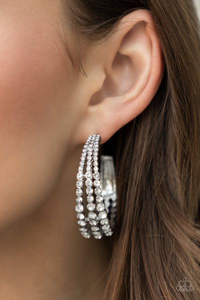 Paparazzi Cosmopolitan Cool - White Earrings - Exclusive