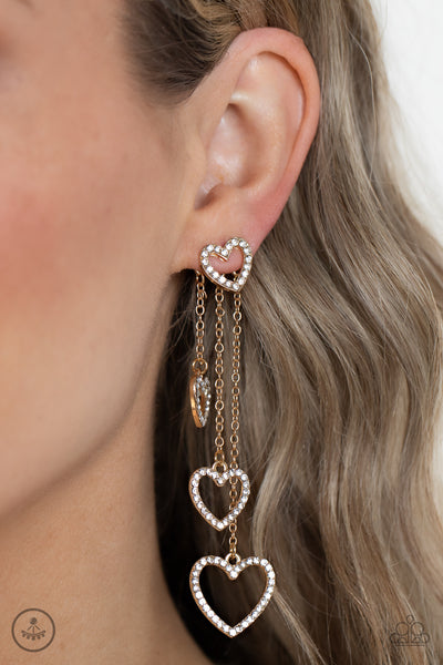 Paparazzi Falling In Love - Gold Earrings