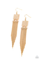 Paparazzi Dramatically Deco - Gold Earring