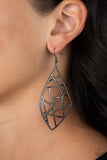 Geo Grid - Black Earring