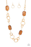 Stained Glass Glamour - Brown Necklace