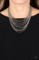 Cascading Chains - Silver Necklace