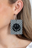 Cheeky Checkerboard - Black Earring