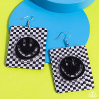 Cheeky Checkerboard - Black Earring