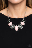 Patterned Paisley - Pink Necklace