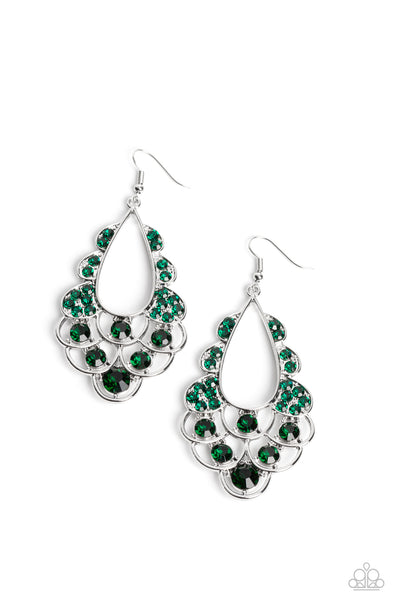 Majestic Masquerade - Green Earring