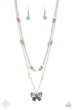 Free-Spirited Flutter - Blue Necklace