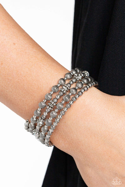 Striped Stack - Silver Bracelet