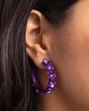 Fashionable Flower Crown - Purple Earring