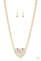 Heartbreakingly Blingy - Gold Necklace